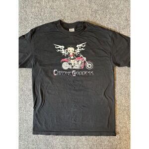 VTG Y2K Betty Boop Shirt Chrome Goddess Biker Motorcycle Graphic Tshirt Large